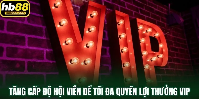 Thưởng Vip – Cấp Càng Cao Giá Trị Thưởng Càng Khủng 4 Tăng cấp độ hội viên nhanh hơn để tối đa quyền lợi thưởng Vip